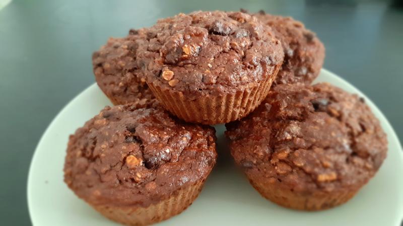 Photo d'ilustration de la recette : Muffins Avoine Chocolat